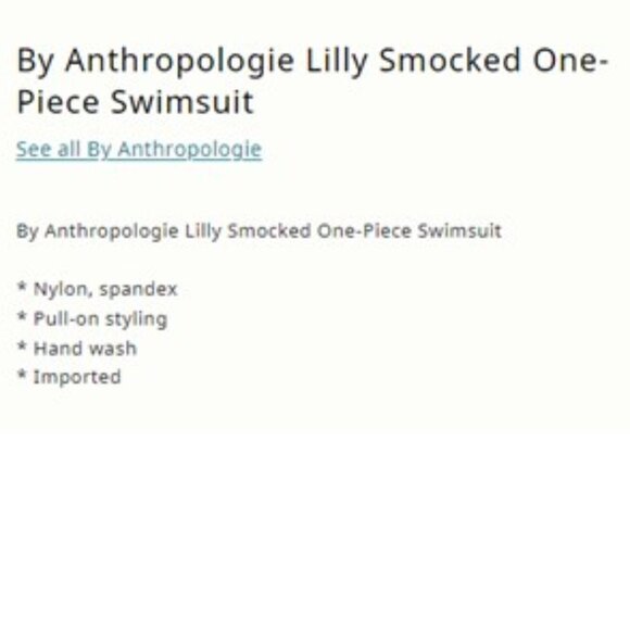 NWT-Anthropologie-Water's Edge Lilly Smocked Swimsuit - XL - Picture 6 of 6